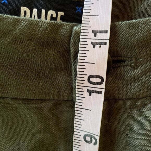 Paige Dallas Linen Blend Pleated Trouser Pants Green 2 - Picture 13 of 14